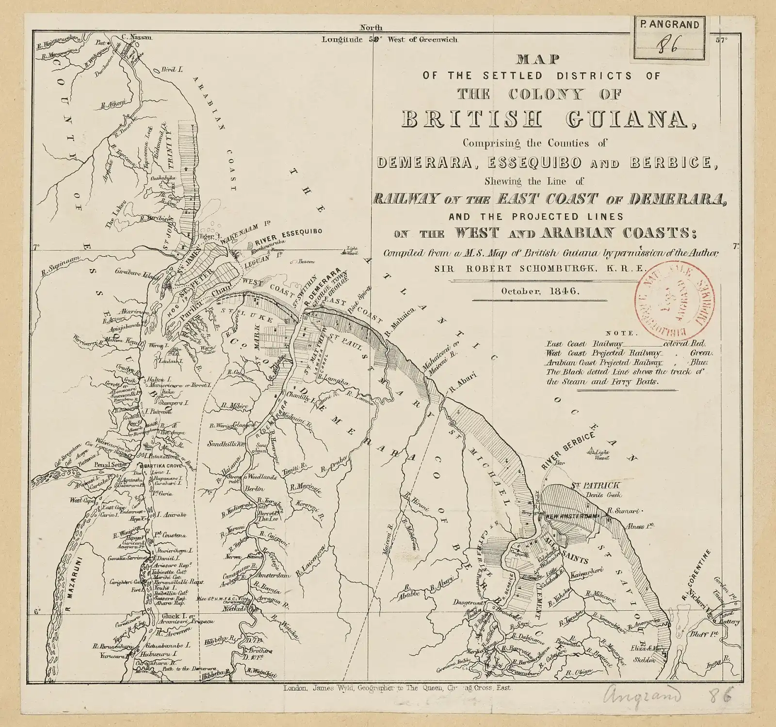 Map of the settled districts of British Guiana
