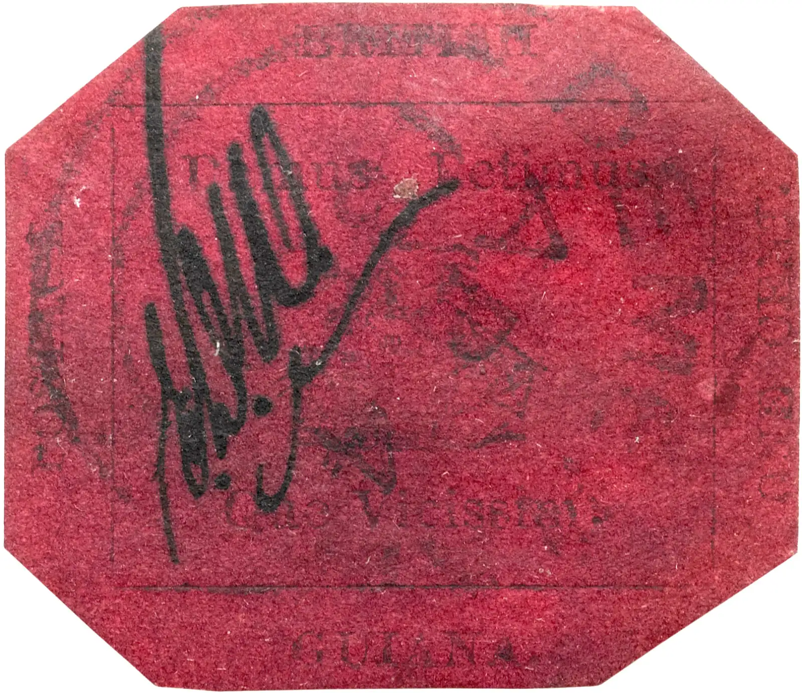 British Guiana 1c magenta stamp of 1856