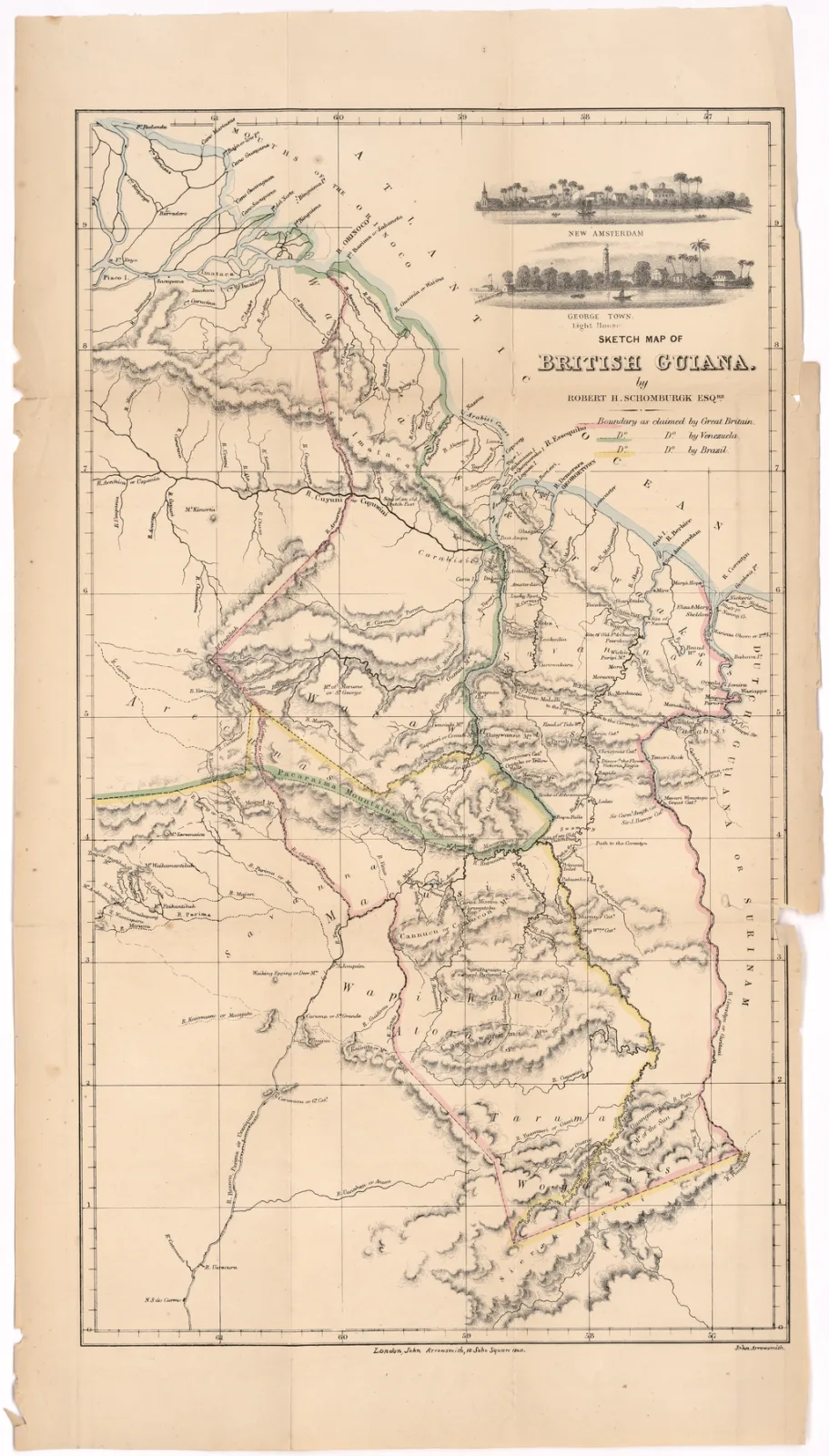 Robert Schomburgk's sketch map of British Guiana