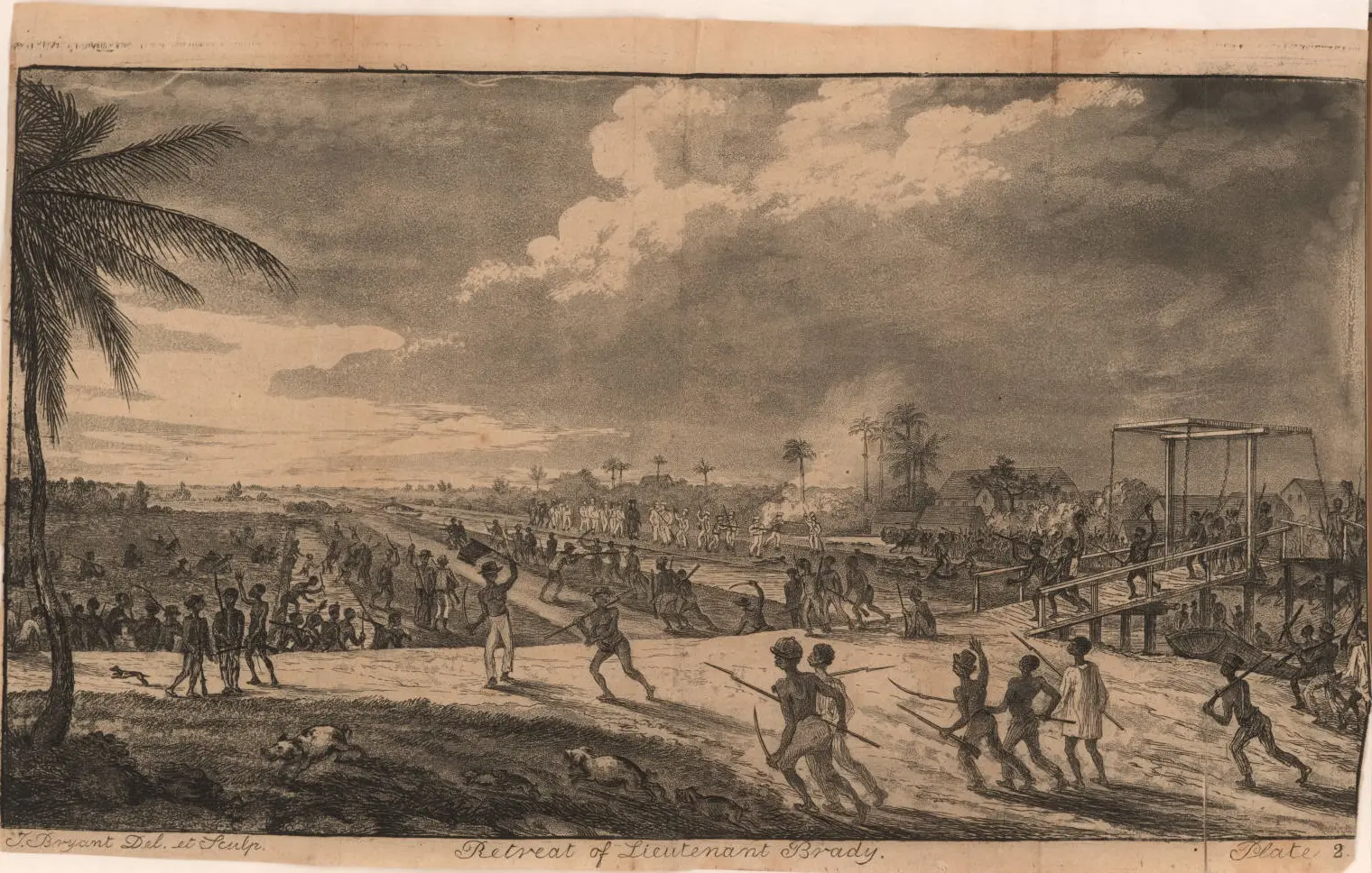 Plate showing the retreat of Lieutenant Brady