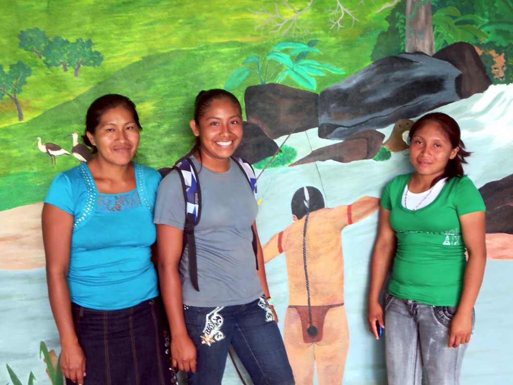 Three Makushi girls at Annai in the North Rupununi