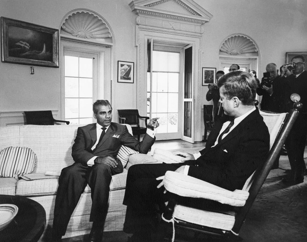 Cheddi Jagan with US President John F. Kennedy, 1961