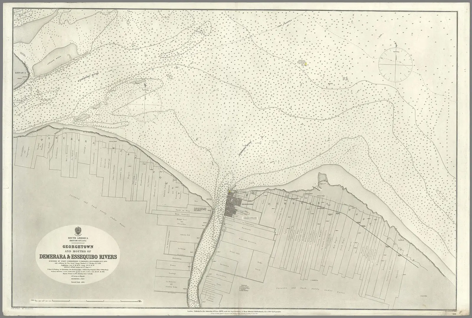 Chart of Georgetown and the mouths of the Demerara and Essequibo